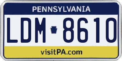 PA license plate LDM8610