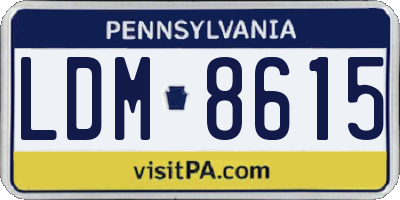 PA license plate LDM8615