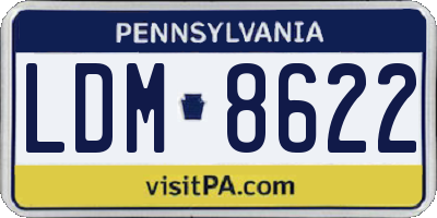 PA license plate LDM8622