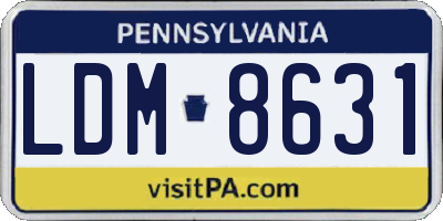 PA license plate LDM8631