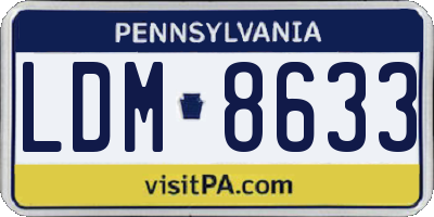 PA license plate LDM8633