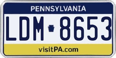 PA license plate LDM8653