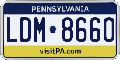 PA license plate LDM8660