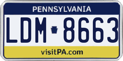 PA license plate LDM8663