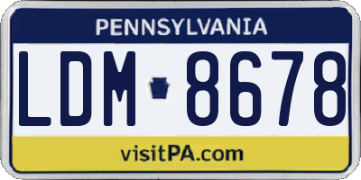 PA license plate LDM8678