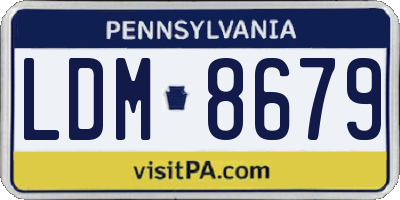 PA license plate LDM8679