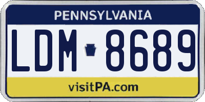 PA license plate LDM8689