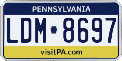 PA license plate LDM8697