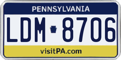 PA license plate LDM8706