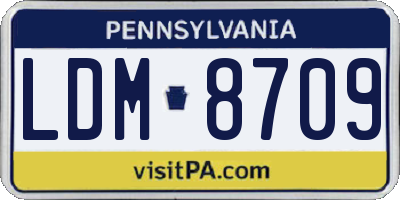PA license plate LDM8709