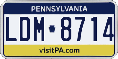 PA license plate LDM8714