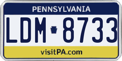 PA license plate LDM8733