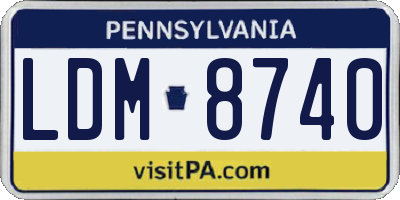 PA license plate LDM8740