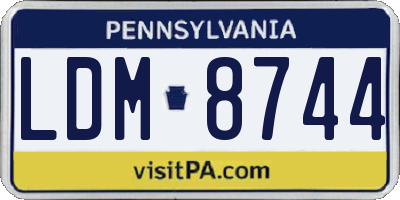 PA license plate LDM8744