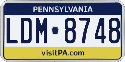 PA license plate LDM8748
