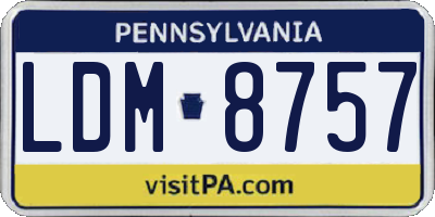 PA license plate LDM8757