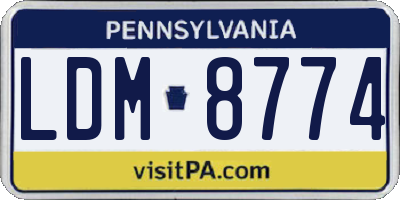 PA license plate LDM8774