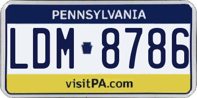 PA license plate LDM8786