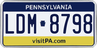 PA license plate LDM8798