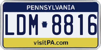 PA license plate LDM8816