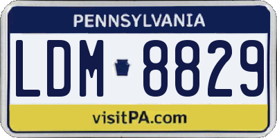 PA license plate LDM8829
