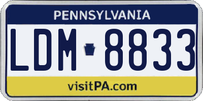 PA license plate LDM8833