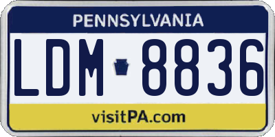 PA license plate LDM8836