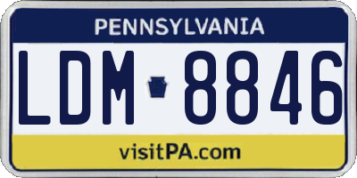 PA license plate LDM8846