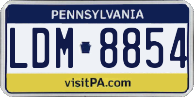 PA license plate LDM8854