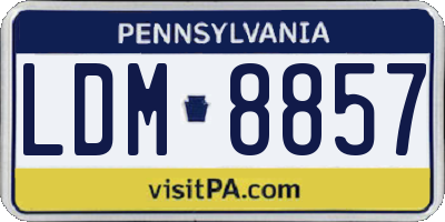 PA license plate LDM8857