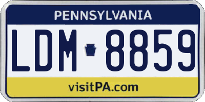 PA license plate LDM8859