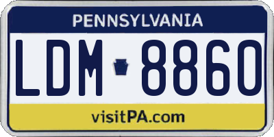 PA license plate LDM8860