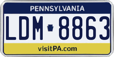 PA license plate LDM8863