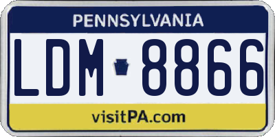 PA license plate LDM8866