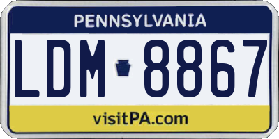 PA license plate LDM8867