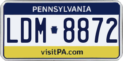 PA license plate LDM8872