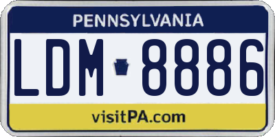 PA license plate LDM8886