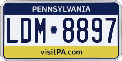 PA license plate LDM8897
