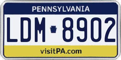 PA license plate LDM8902