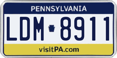 PA license plate LDM8911