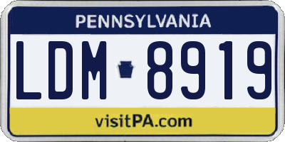 PA license plate LDM8919