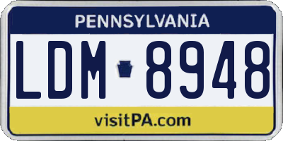 PA license plate LDM8948