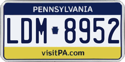 PA license plate LDM8952