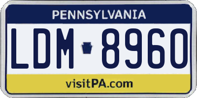 PA license plate LDM8960
