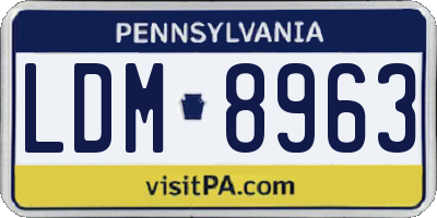 PA license plate LDM8963