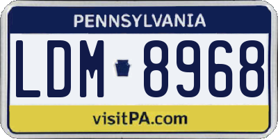 PA license plate LDM8968
