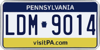 PA license plate LDM9014
