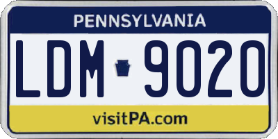 PA license plate LDM9020