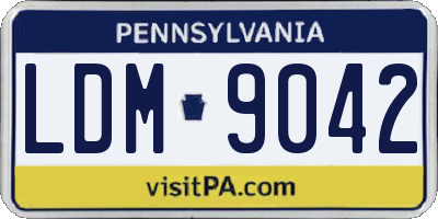 PA license plate LDM9042