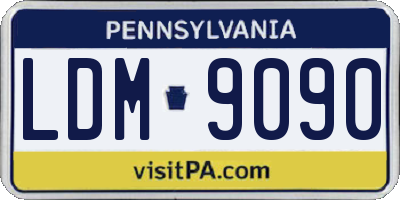PA license plate LDM9090
